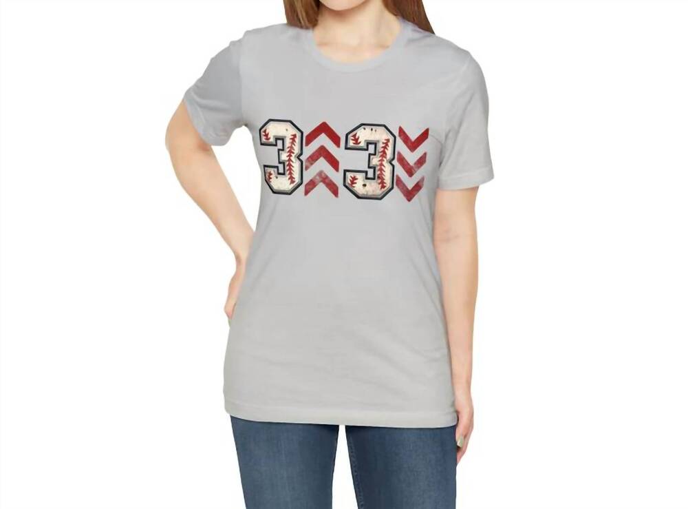 NEW SOUTHERN ATTITUDE three up three down baseball graphic tee in grey
